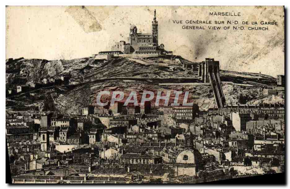 Marsella — Vista general de Nuestra Señora de la Guardia — sin editor ni número visible