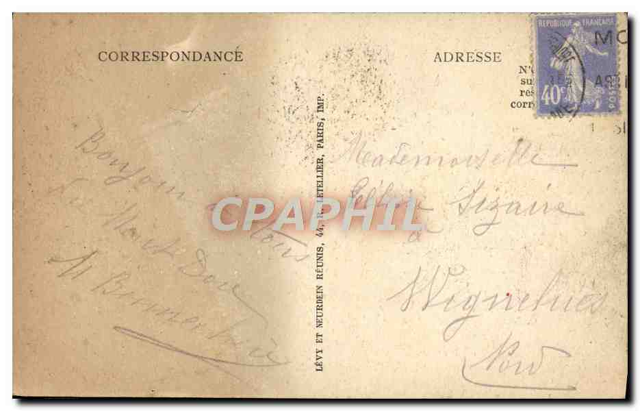 CPA Mont Dore Vu du Chemin du Capucin — Verso