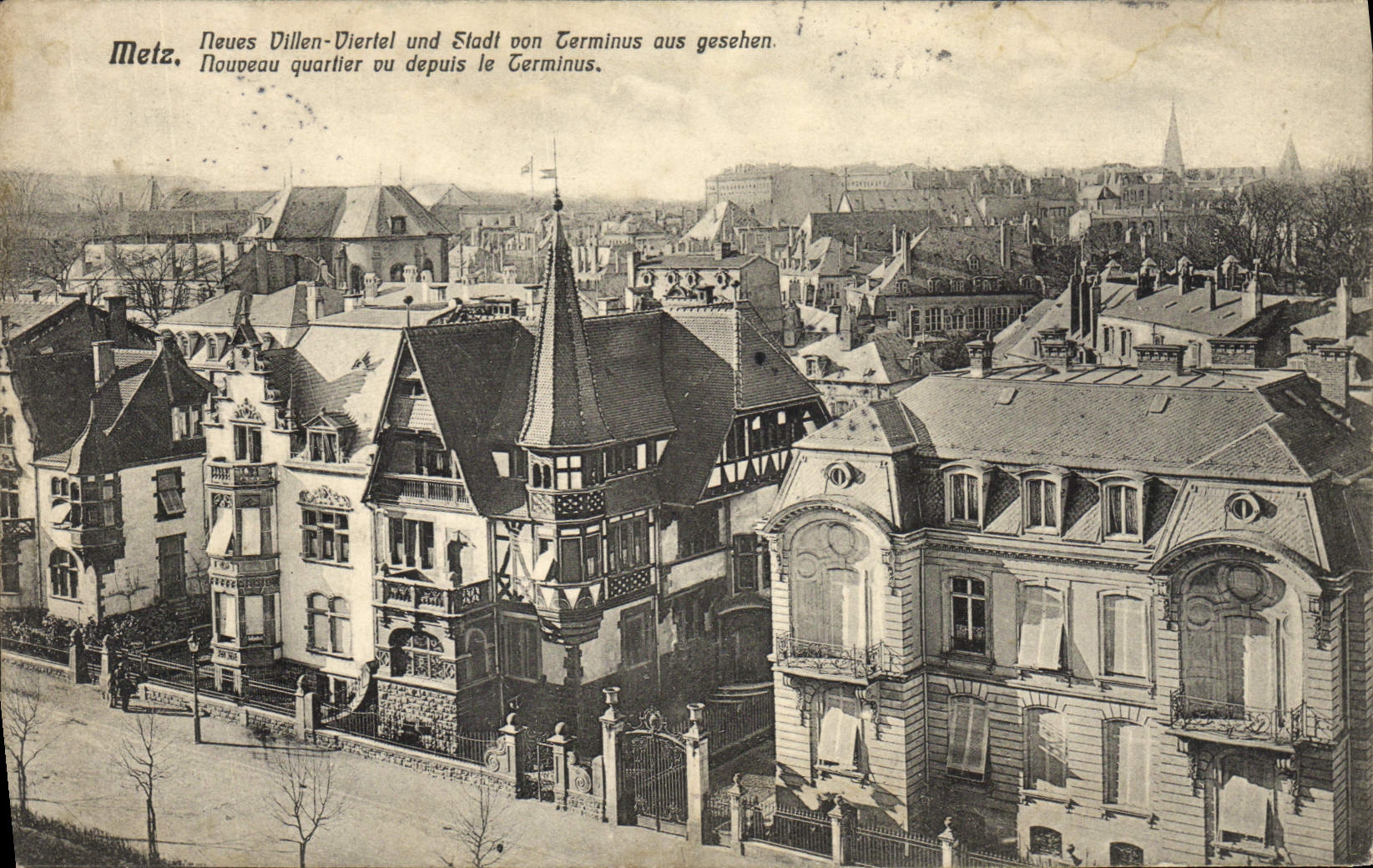 CPA Metz Nouveau quartier vu depuis le Terminus