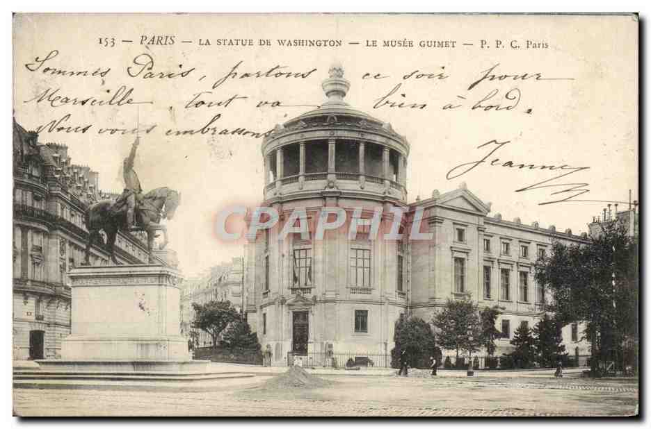 CPA Paris La statue De Washington Le Musee Guimet