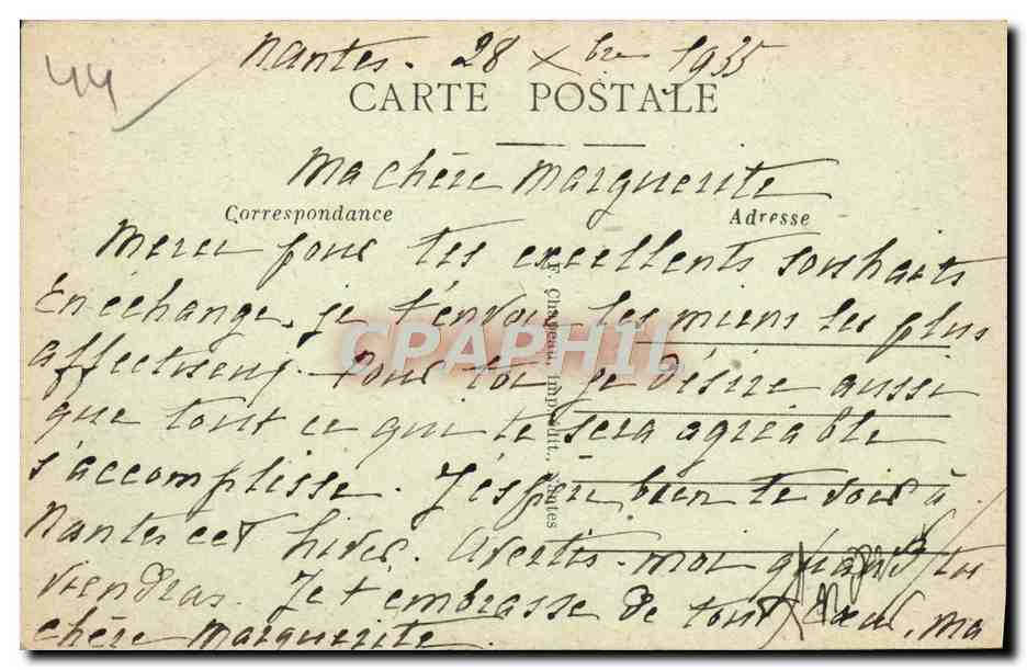 CPA Nantes Entree du Chateau Le Pont Levis Soldat Militaria — Verso