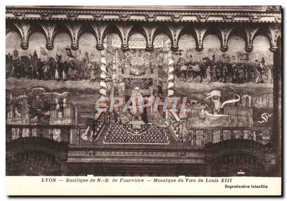 CPA Lyon Basilique de ND de Fourviere Mosaique du voeu de Louis XIII