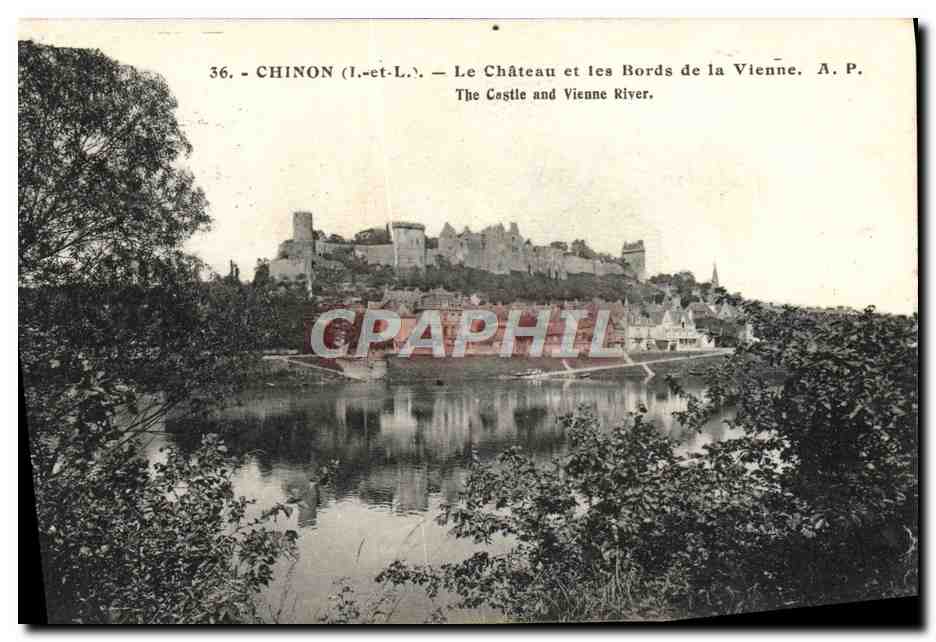 CPA Chinon Le Chateau Et Les Bords De La Vienne