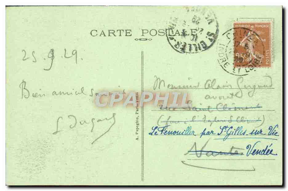 CPA Chinon Le Chateau Et Les Bords De La Vienne — Rückseite