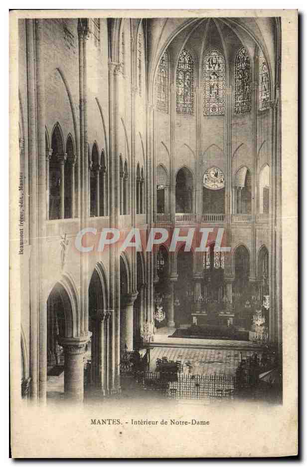 CPA Mantes Interieur De Notre Dame