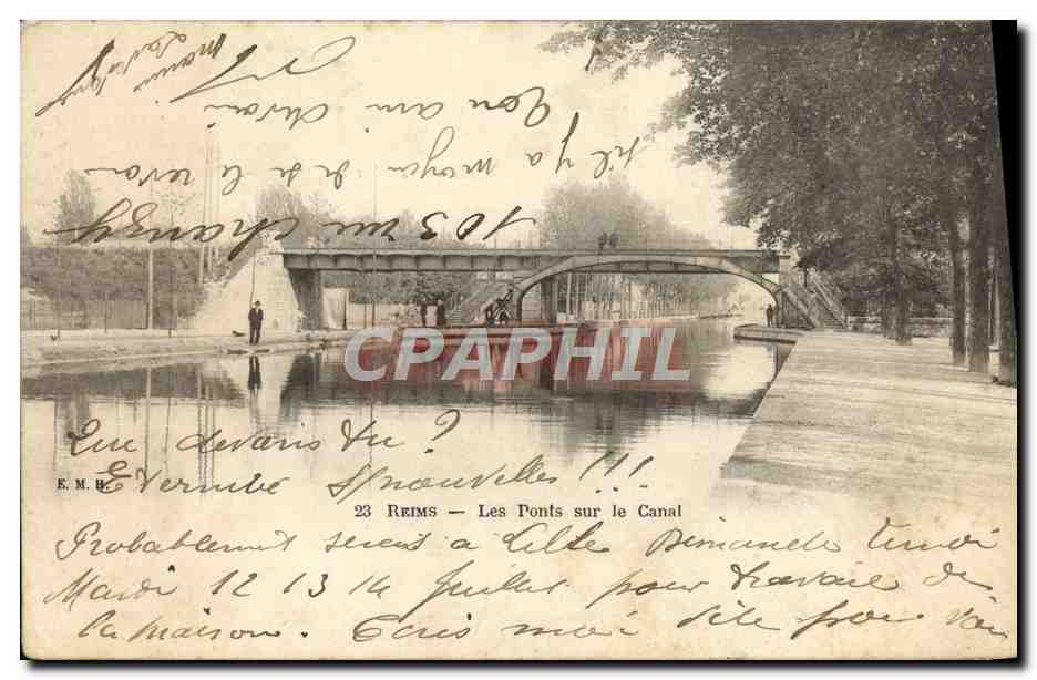 CPA Reims Les Ponts Sur Le Canal