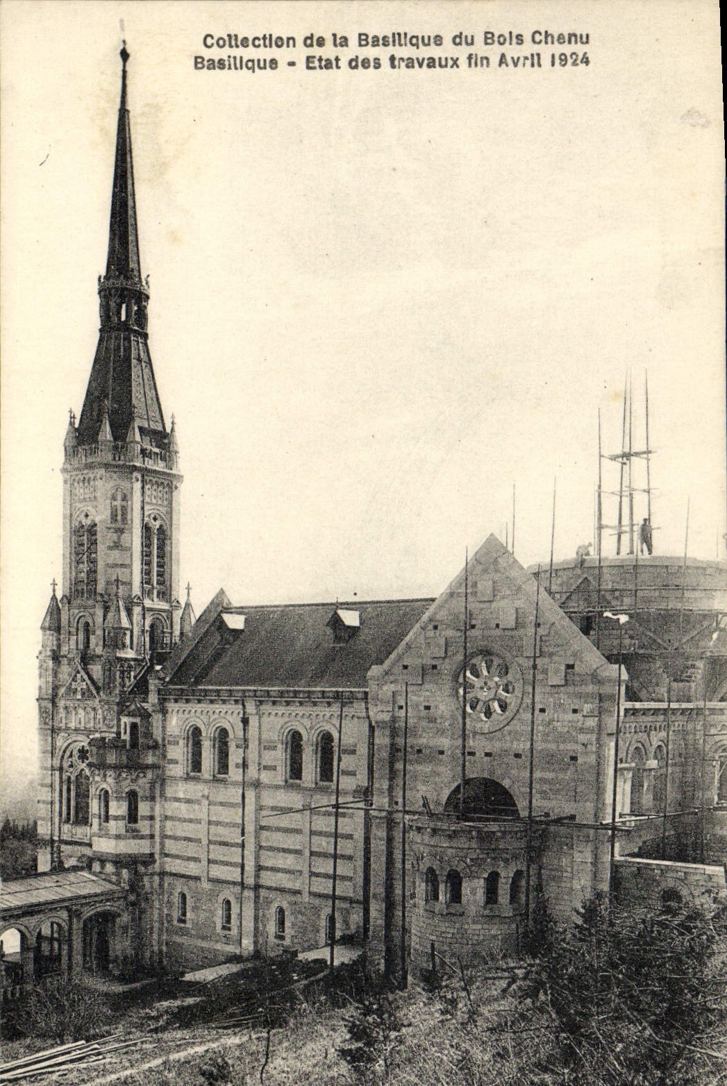 CPA Collection De La Basilique Du Bois Chenu Basilique Etat Des Travaux fin avril 1924 Domremy Jeanne d'arc