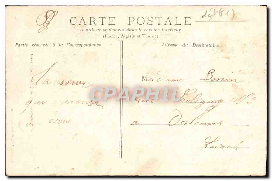 CPA Chalons Sur Marne Monument Carnot — Rückseite