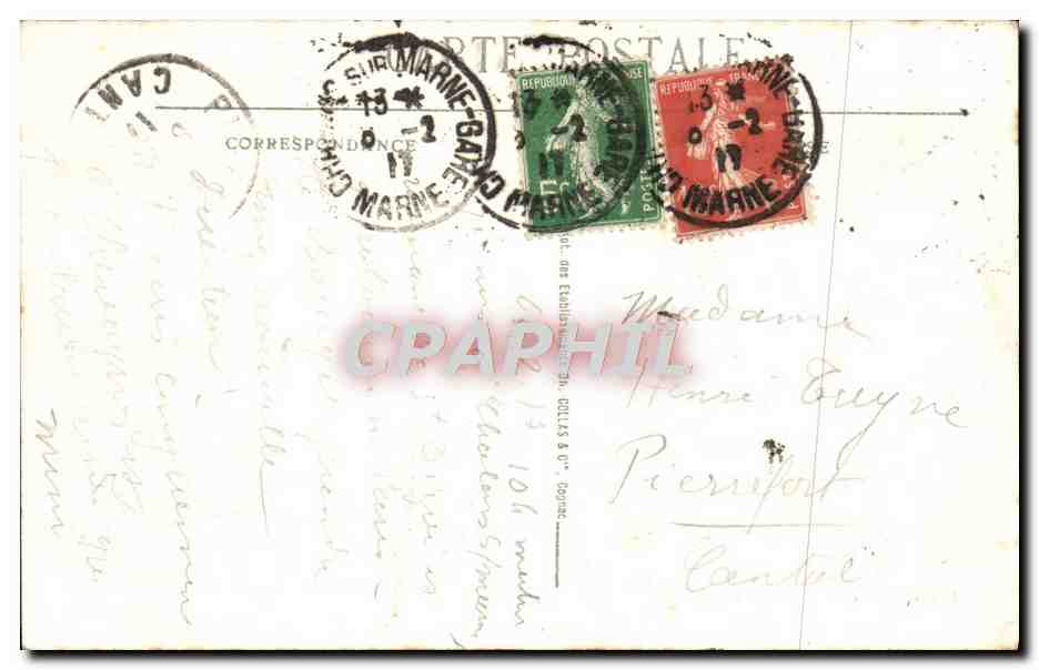 CPA Chalons Sur Marne Eglise St Alpin Batie Vers 1136 Par l'Eveque De Chalons Geoffroy 1er — Rückseite