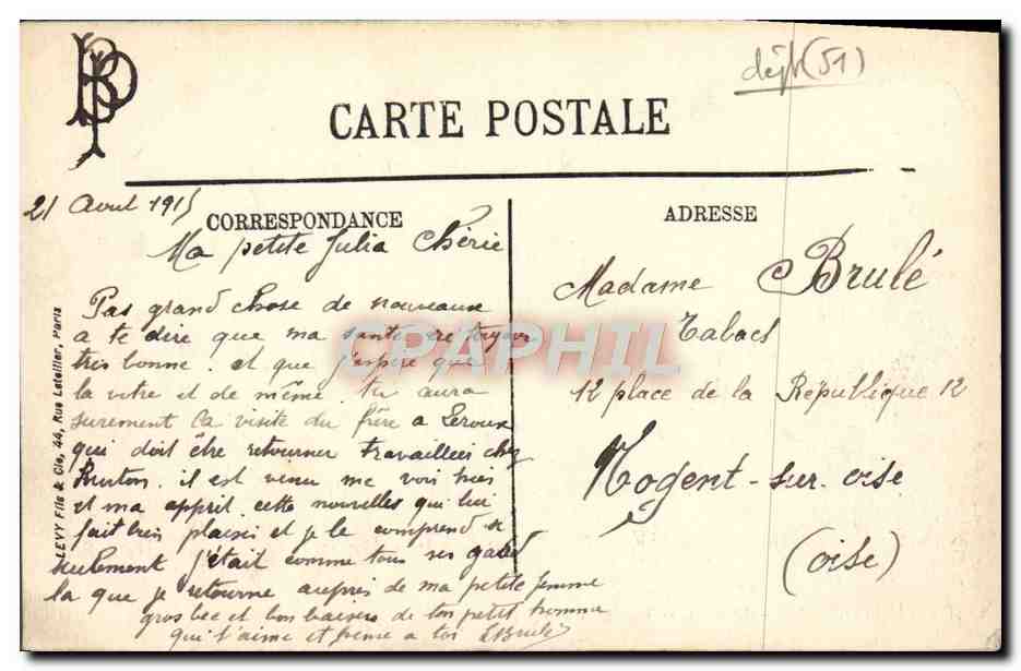 CPA Chalons Sur Marne College Municipal — Verso