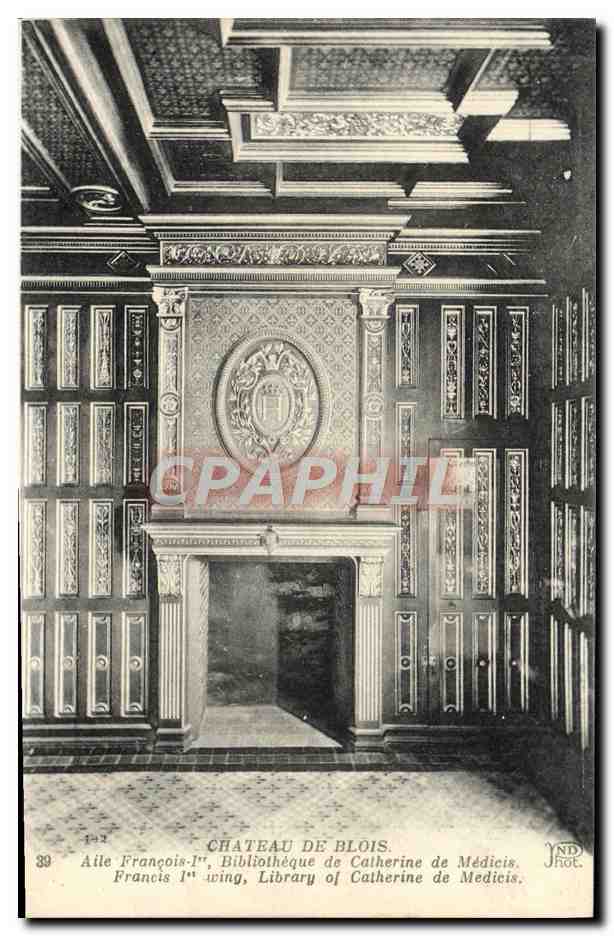 CPA Chateau De Blois Aile Francois 1er Bibliotheque De Catherine De Medicis