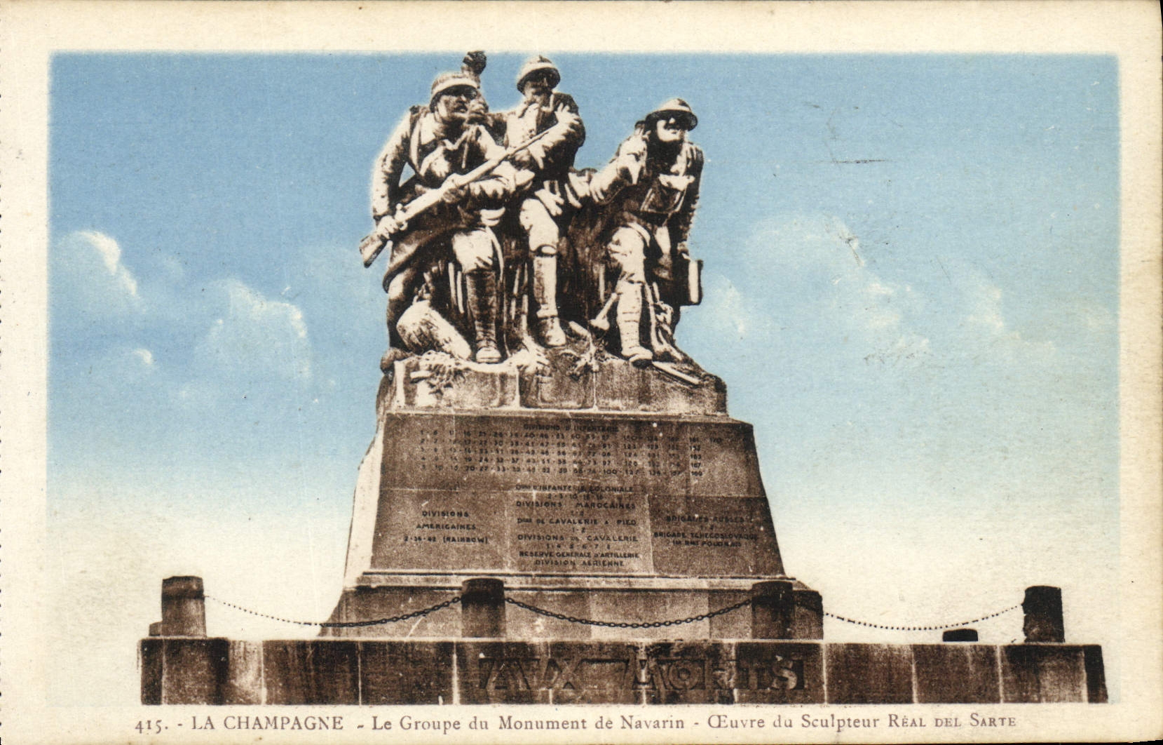 La Champagne - Die Gruppe des Navarin-Monuments - Werk des Bildhauers Réal Del Sarte
