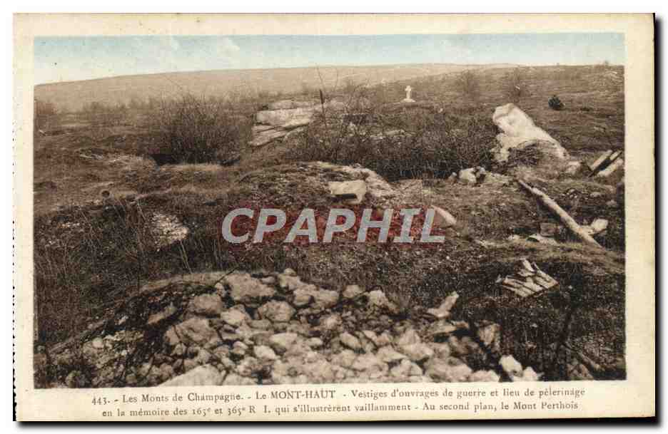 Die Champagne-Berge - Der MONT-HAUT - Reste militärischer Werke und Pilgerstätte