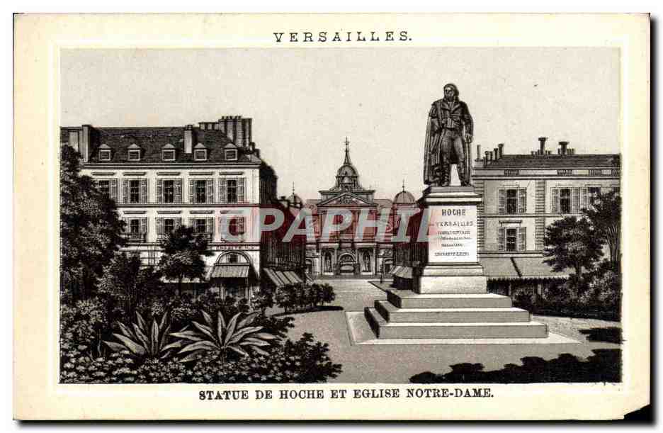 CPA Versailles Statue De Hoche Et Eglise Notre Dame