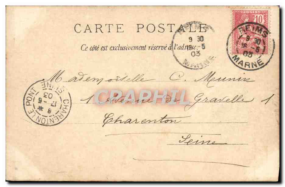 CPA Sous La Charmille — Verso