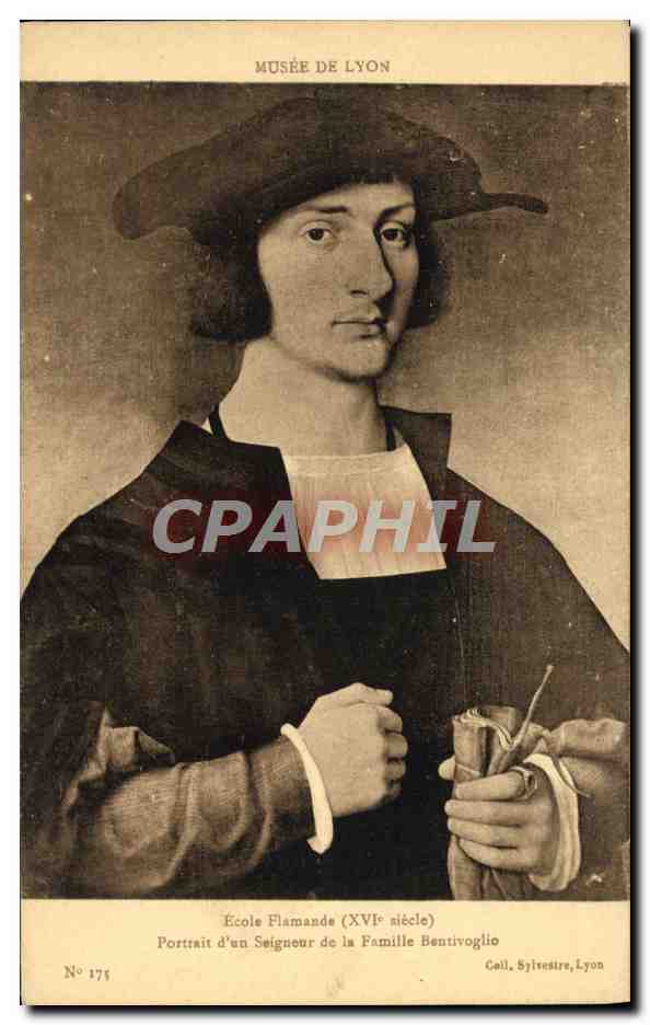 CPA Musee De Lyon Ecole Flamande Portrait d'un seigneur de la famille Bentivoglio