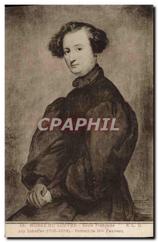 CPA Musee De Louvre Ecole Francaise Ary Scheffer Portrait de Mlle Fauveau 