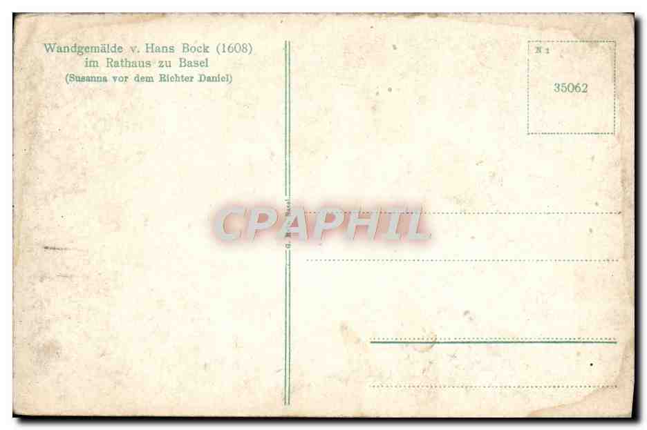 CPA Wandgermalde Hans Bock Im Rathaus Zu Basel — Verso