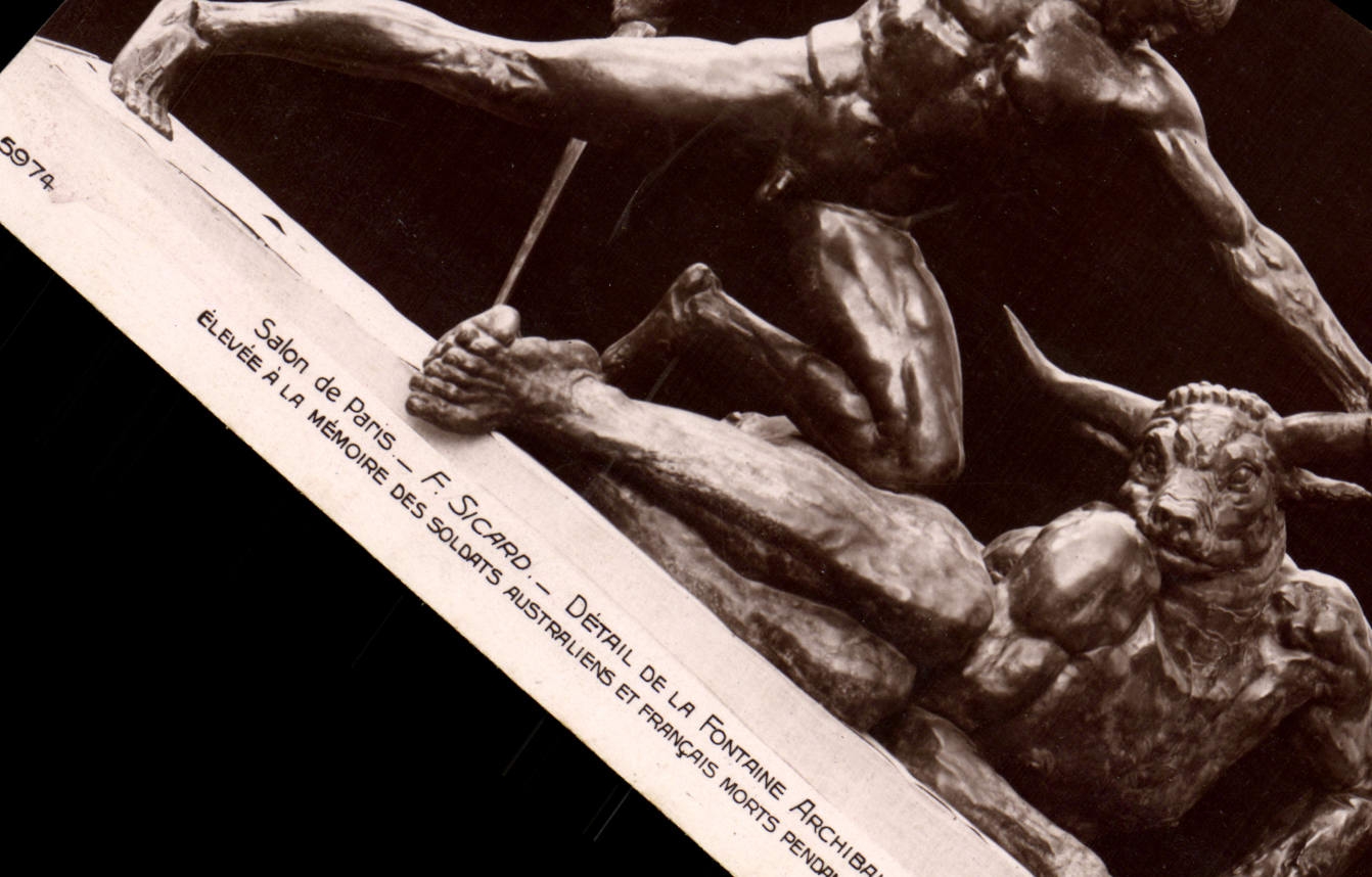 Fontaine Archibald — Detail of the sculpture by F. Sicard — Paris Salon