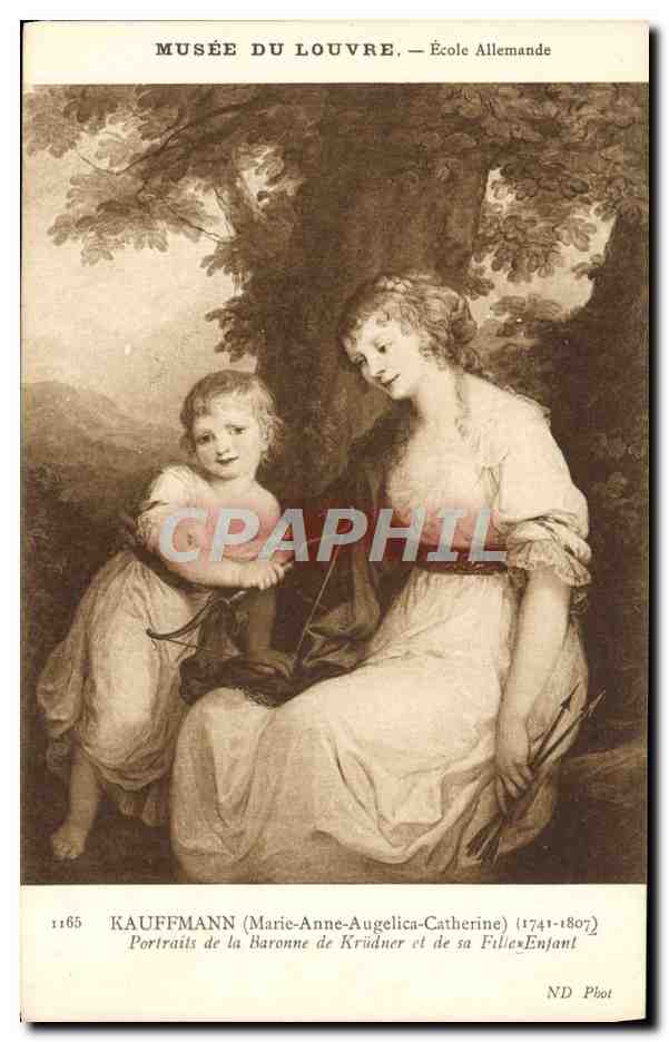 CPA Musee Du Louvre Ecole Allemande Kauffmann Portaits De La Baronne De Krudner et de sa fille enfant