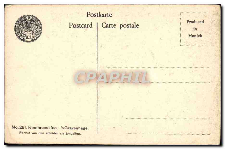 CPA Rembrandt Fec Gravenhage  — Verso