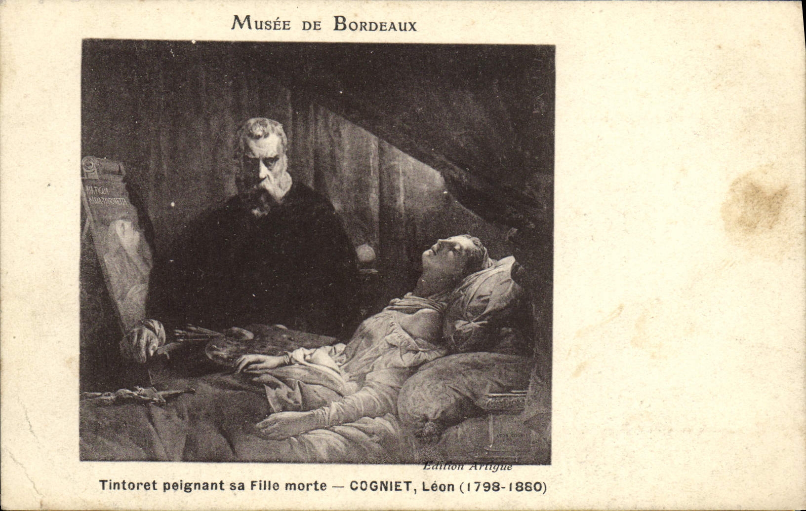 CPA Musee De Bordeaux Tintoret peignant sa fille morte Cogniet 