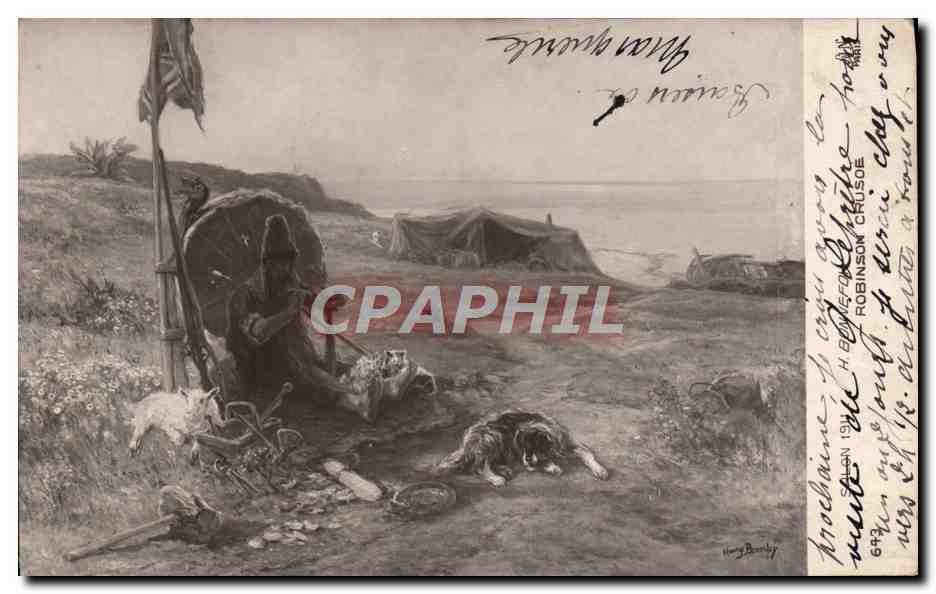 CPA Salon Robinson Crusoe Bonnefoi Chevre
