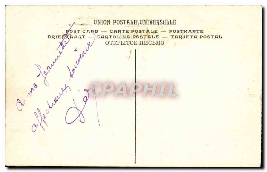 CPA Hebert La Malaria Musee Conde Chantilly — Verso