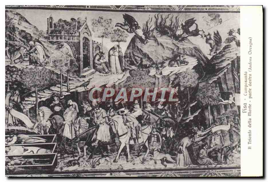 CPA Pisa Camposanto Trionfo Della Morte Parte Destra Andrea Orcagna