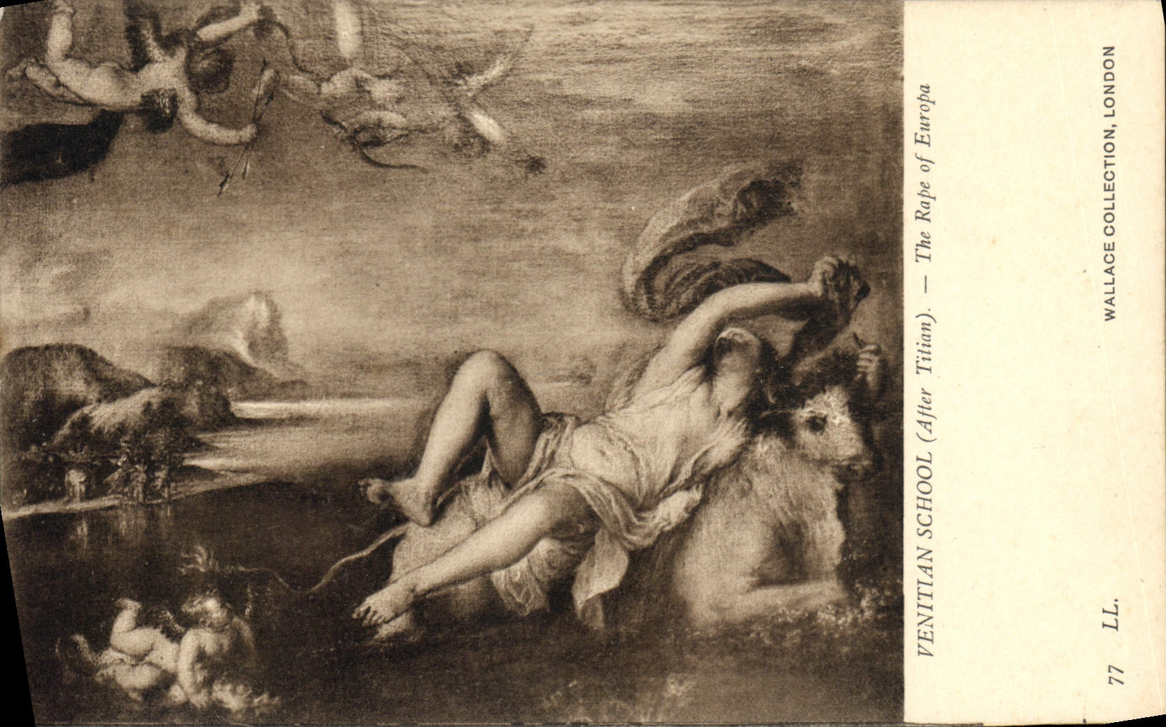CPA Venitian School After Titian The rape of Europa Wallace Collection London 