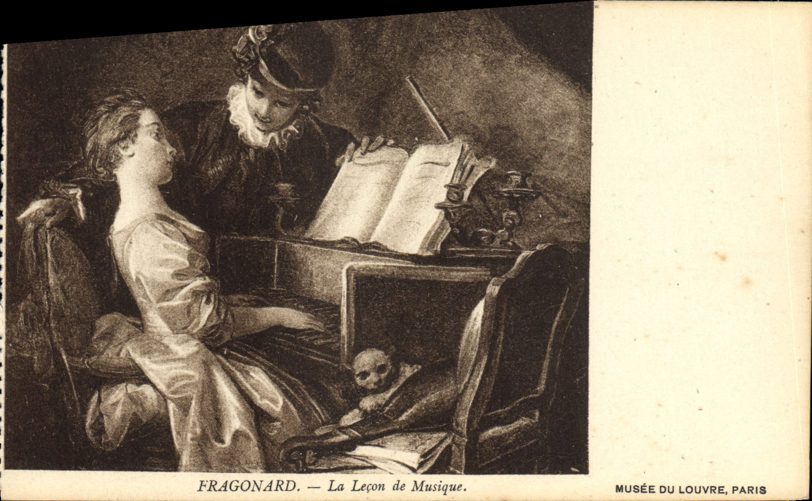 CPA Fragonard La Lecon De Musique Musee Du Louvre Paris Piano Clavecin