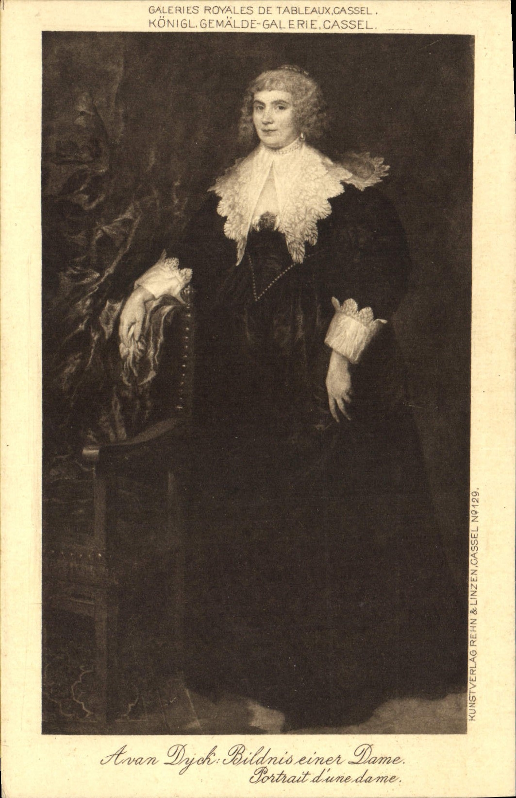 CPA Galeries Royales De Tableaux Cassel Portrait d'une dame Avan Dyck