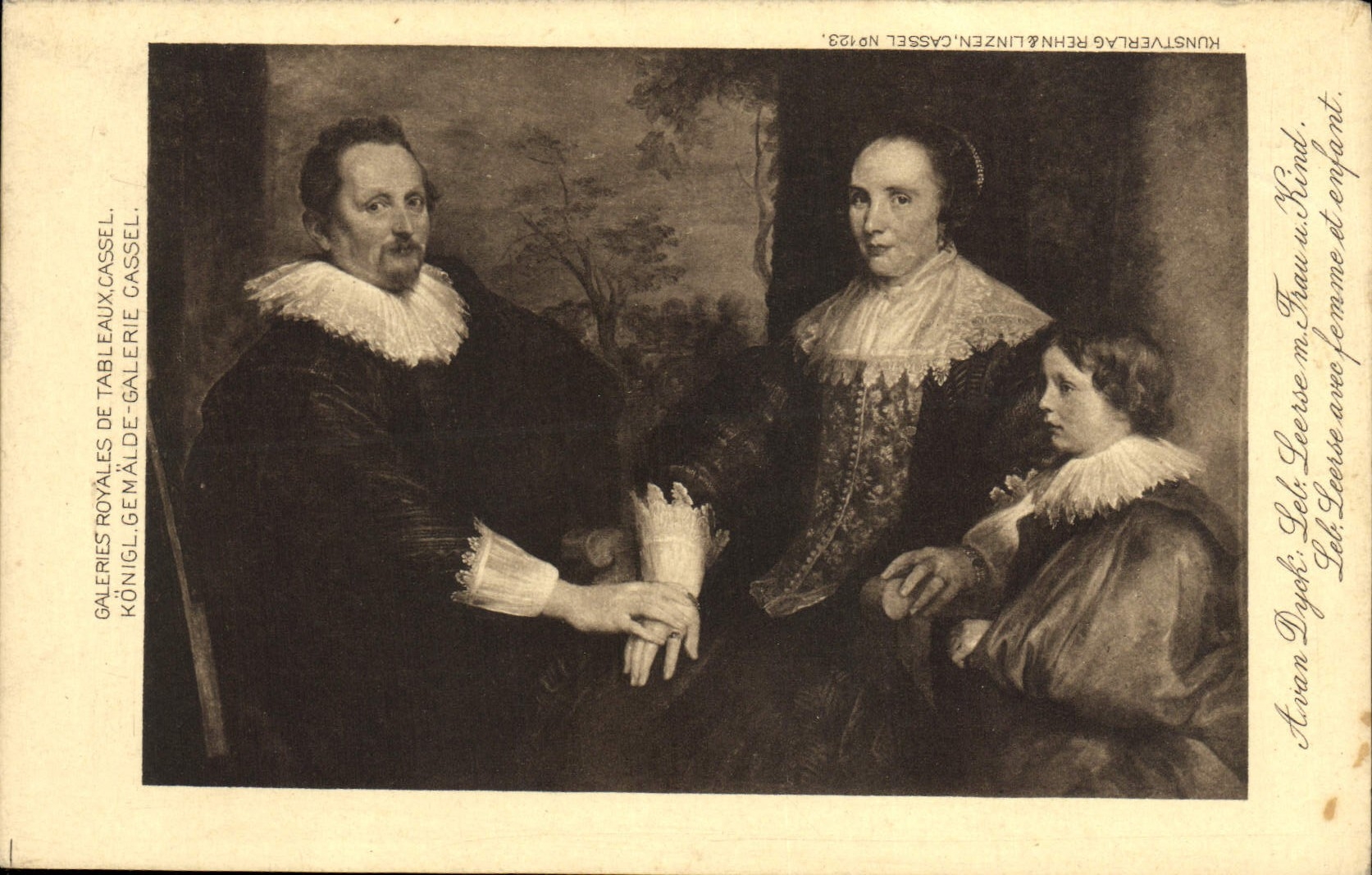 CPA Galeries Royales De Tableaux Cassel Avan Dyck Leb Leerse avec femme et enfant