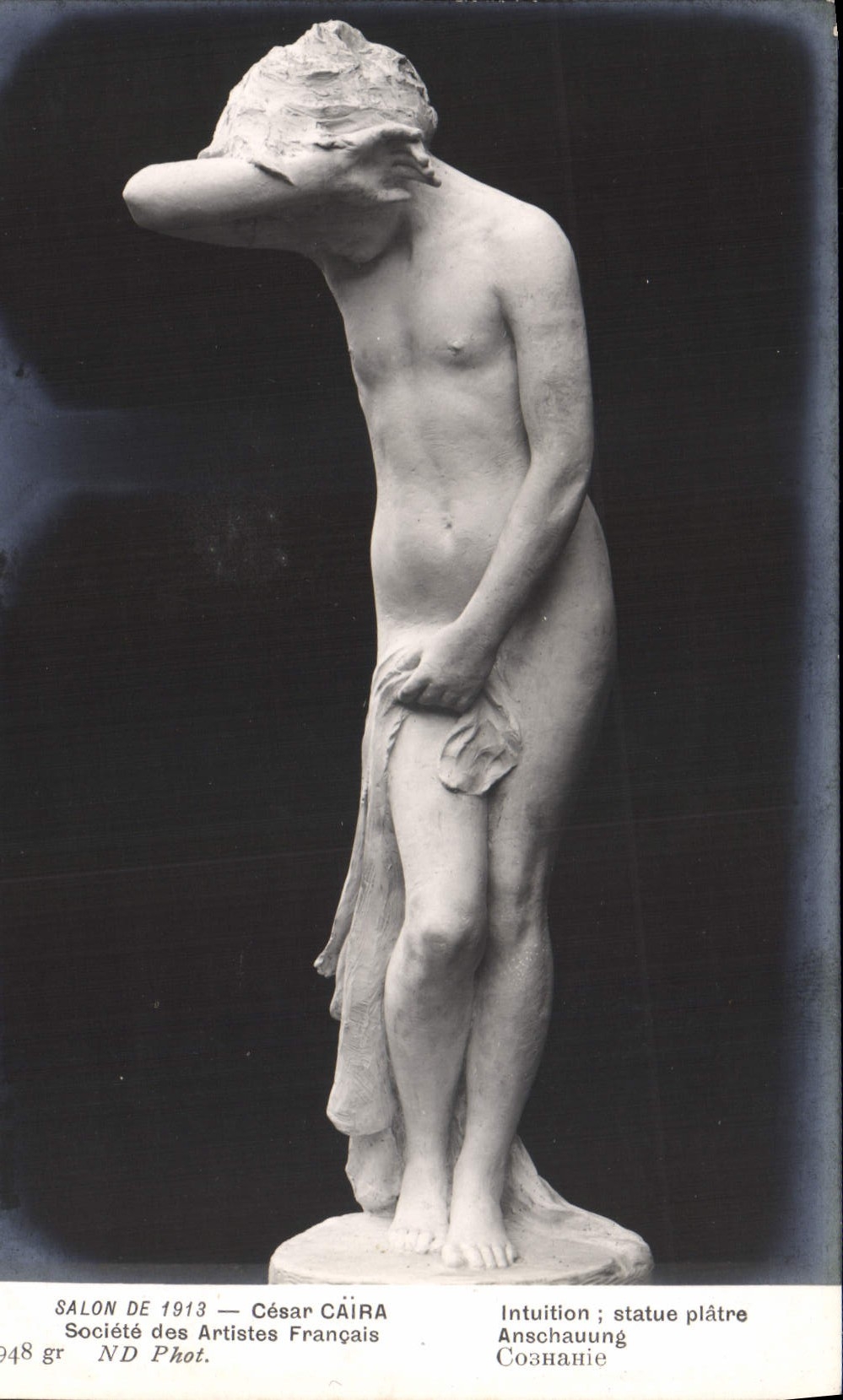 Intuition — statue plâtre — Salon de 1913, César Caira, Société des Artistes Français