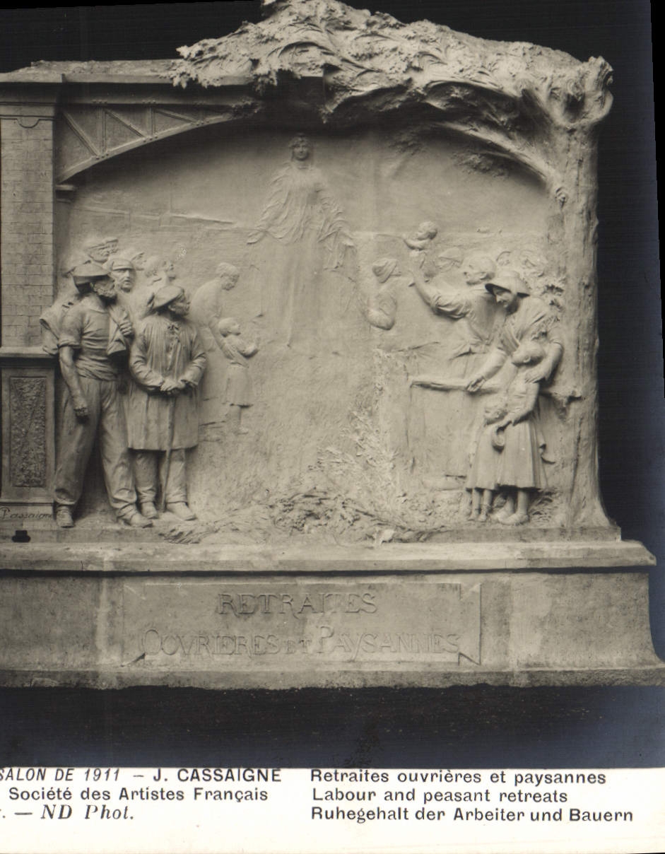 Sculpture 'Retraites ouvrières et paysannes' — Salon de 1911 — J. Cassaigne — Société des Artistes Français