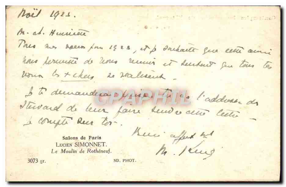 CPA Contemplez Les Oeuvres De L'Eternel — Rückseite