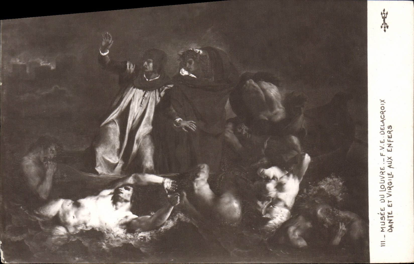 CPA Musee Du Louvre Delacroix Dante et Virgile aux enfers