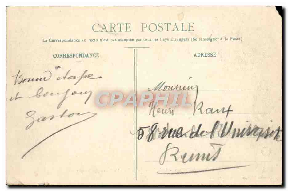 CPA Camp De Chateau Ecole Normale De Tir Le Bureau De Service Militaria — Back