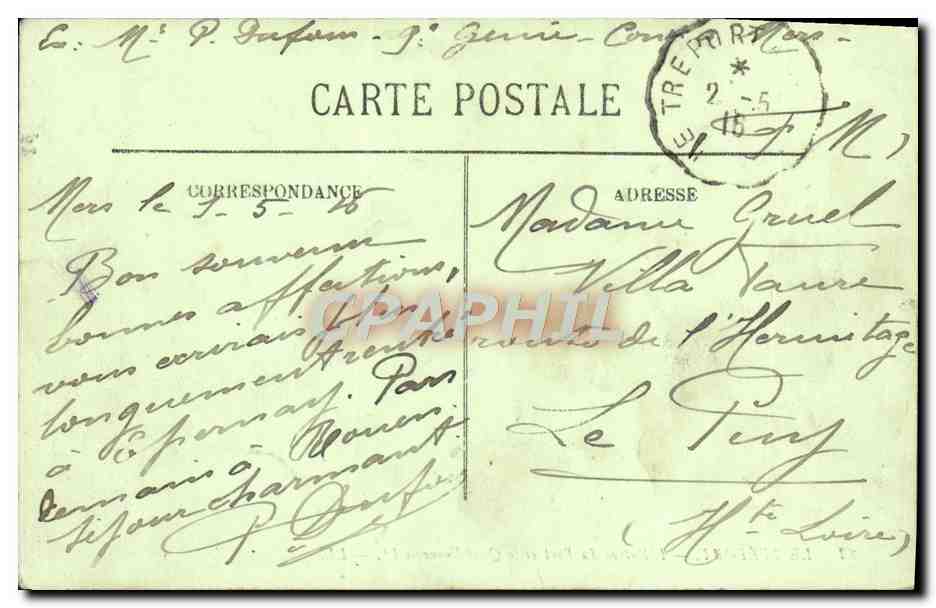 CPA Le Treport L'Entree Du Port Et Le Quai Francois 1er Bateau — Rückseite
