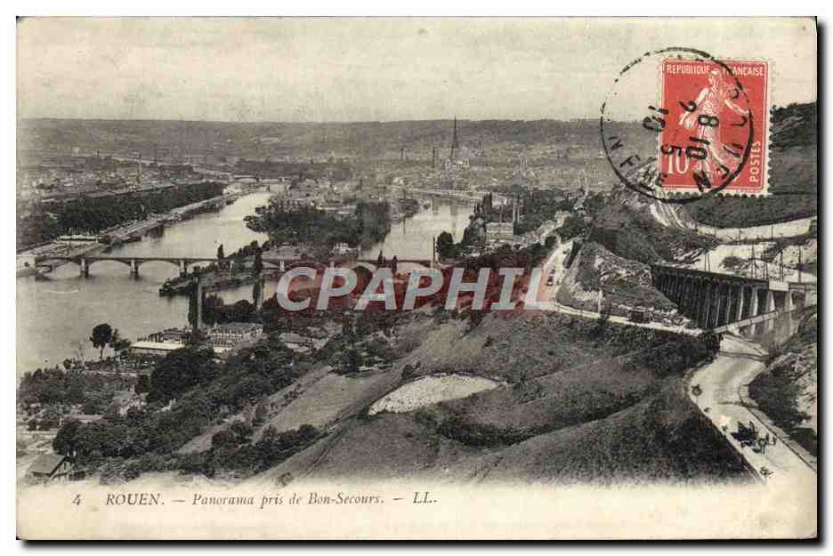 CPA Rouen Panorama Pris De Bon Secours