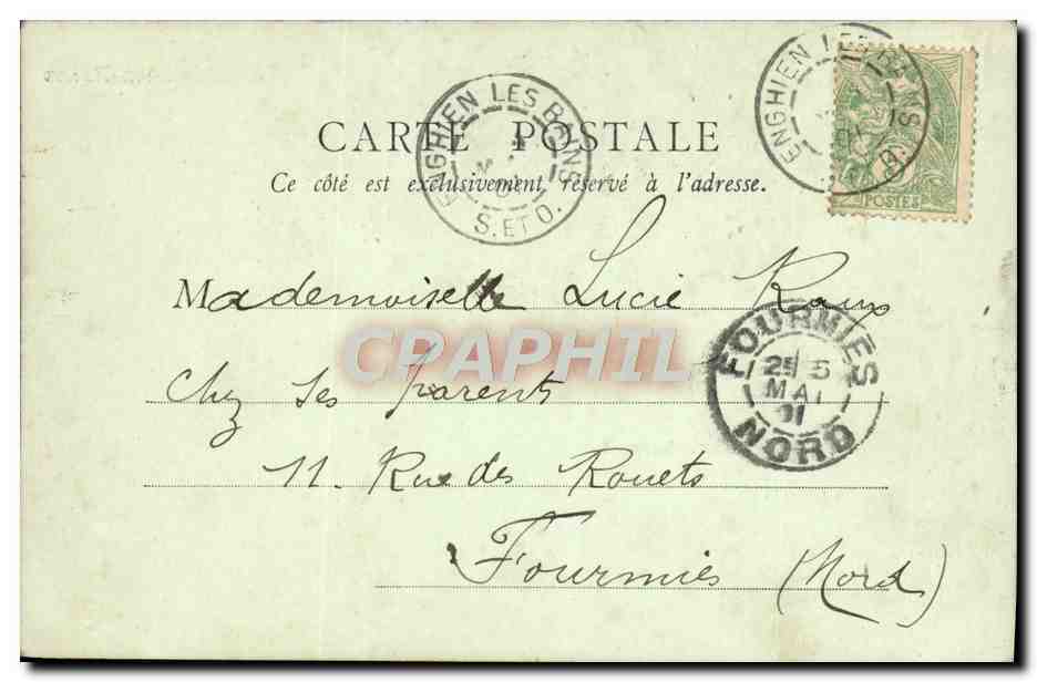 Enghien-les-Bains — Établissement thermal — E.H., Paris — Verso