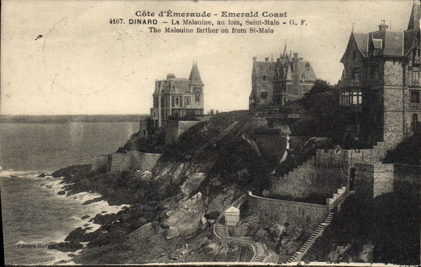 Côte d'Émeraude - Emerald Coast — Dinard, vue de La Malouine — Édition Guérin, n° 4467