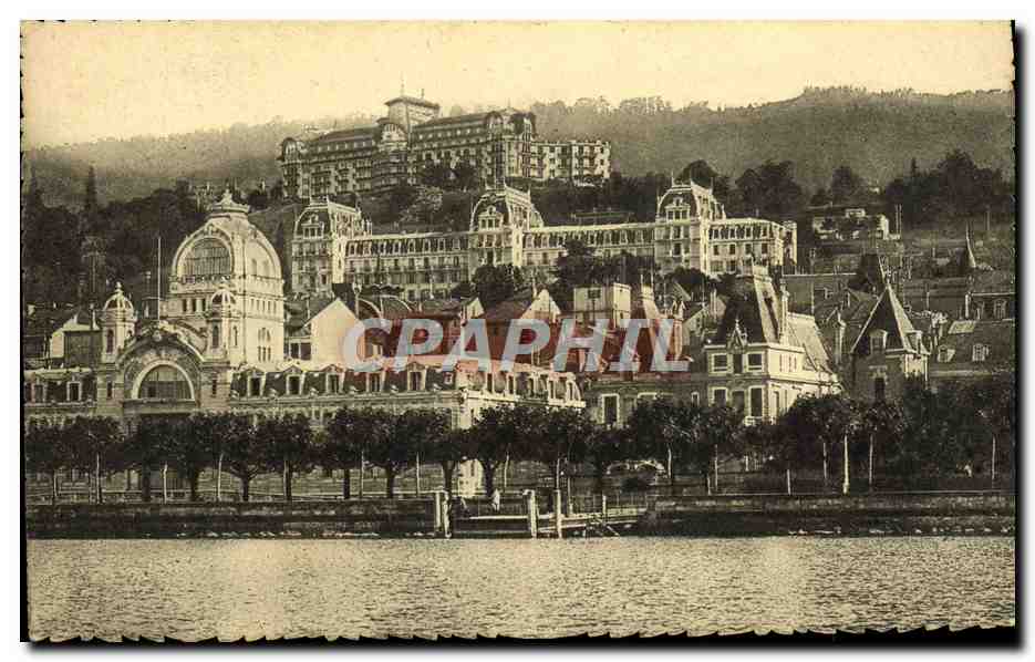 CPA Evian Les Bains Etablissement Thermal Et Les Hotels