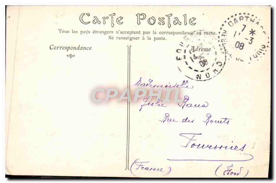 CPA Carthage La Pretresse Carthaginoise  — Rückseite