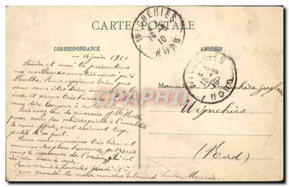 CPA Biarritz Pittoresque Villa Belza et les Pyrenees — Verso