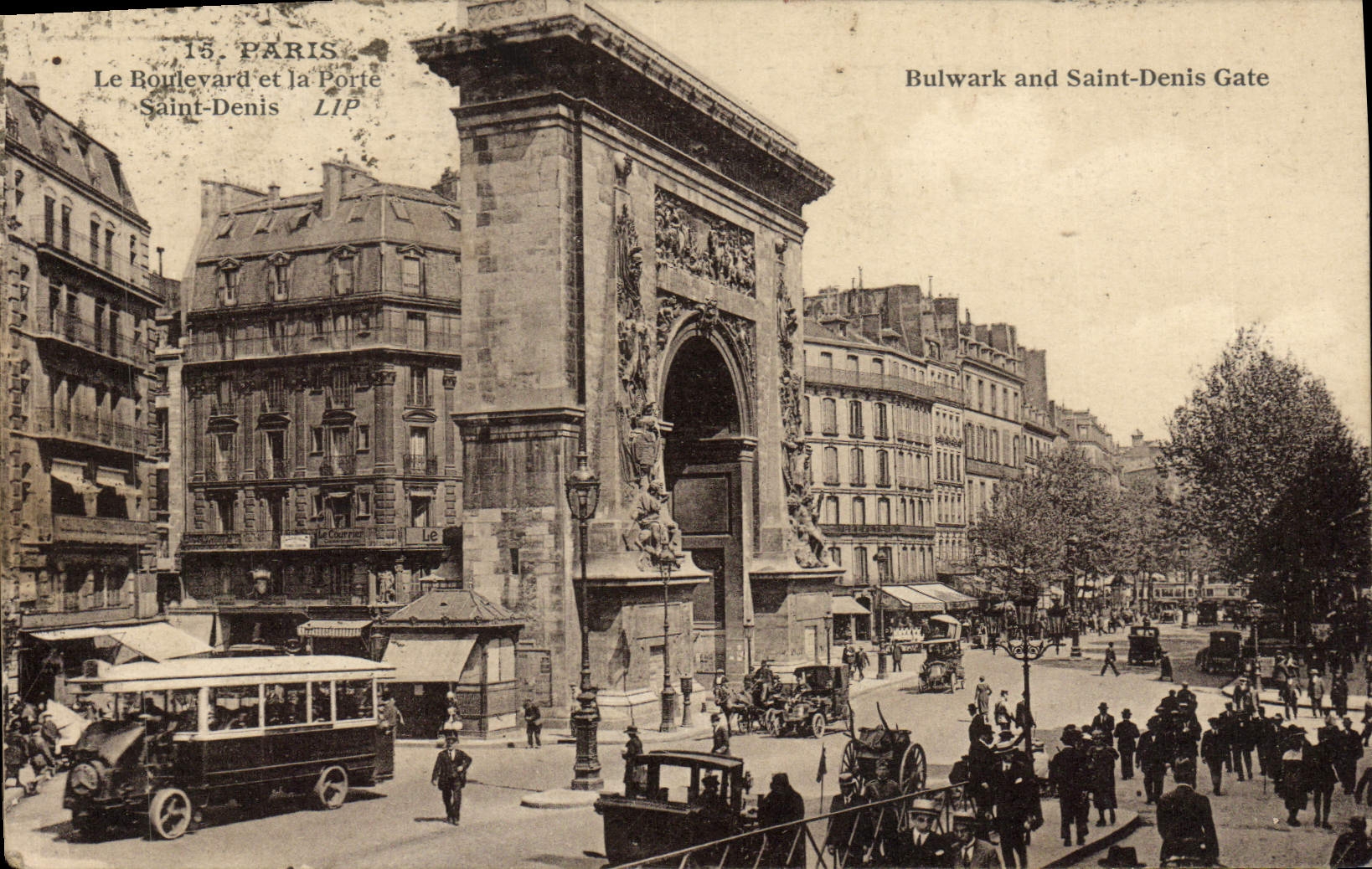 CPA Paris Le Route et la Porte Saint Denis 