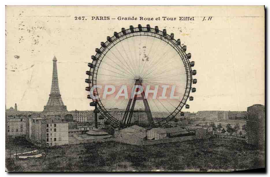 CPA Paris Grande Route et Tour Eiffel