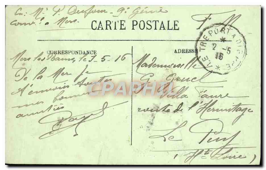 CPA Le Treport La Nouvelle Jetee Phare — Rückseite