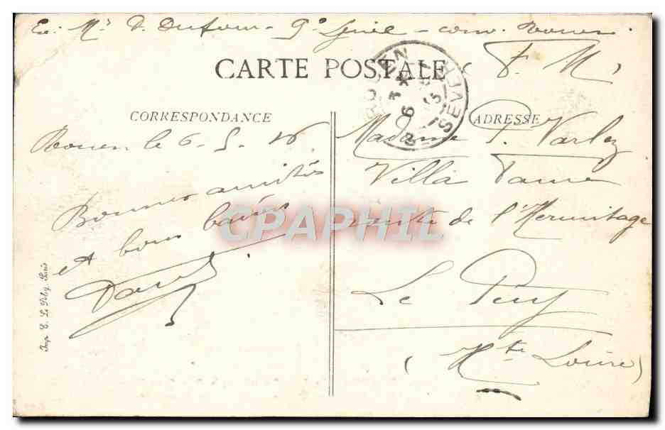 CPA Rouen Le pont Corneille et la gare Saint Sever — Rückseite