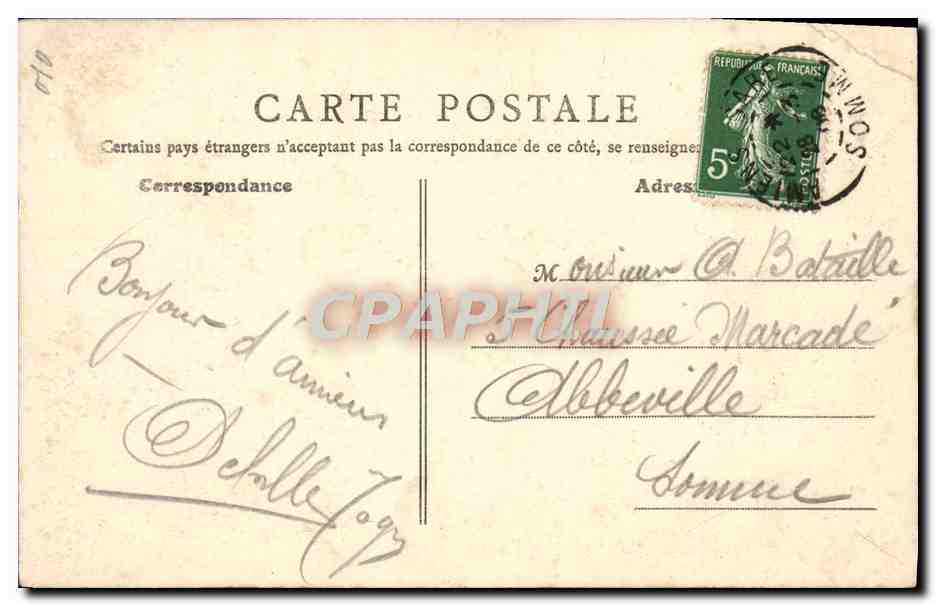 CPA Amiens Souvenir — Back